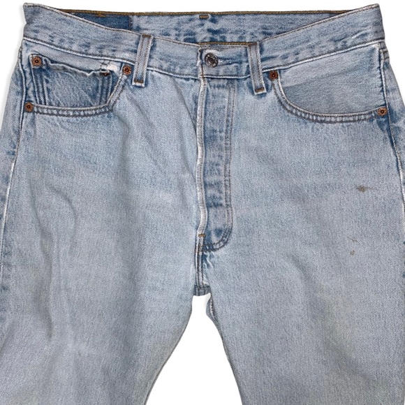 LEVI’S USA Vintage 501 Distressed 100% Cotton High Rise Jeans Size 33 x 32 - Picture 5 of 14